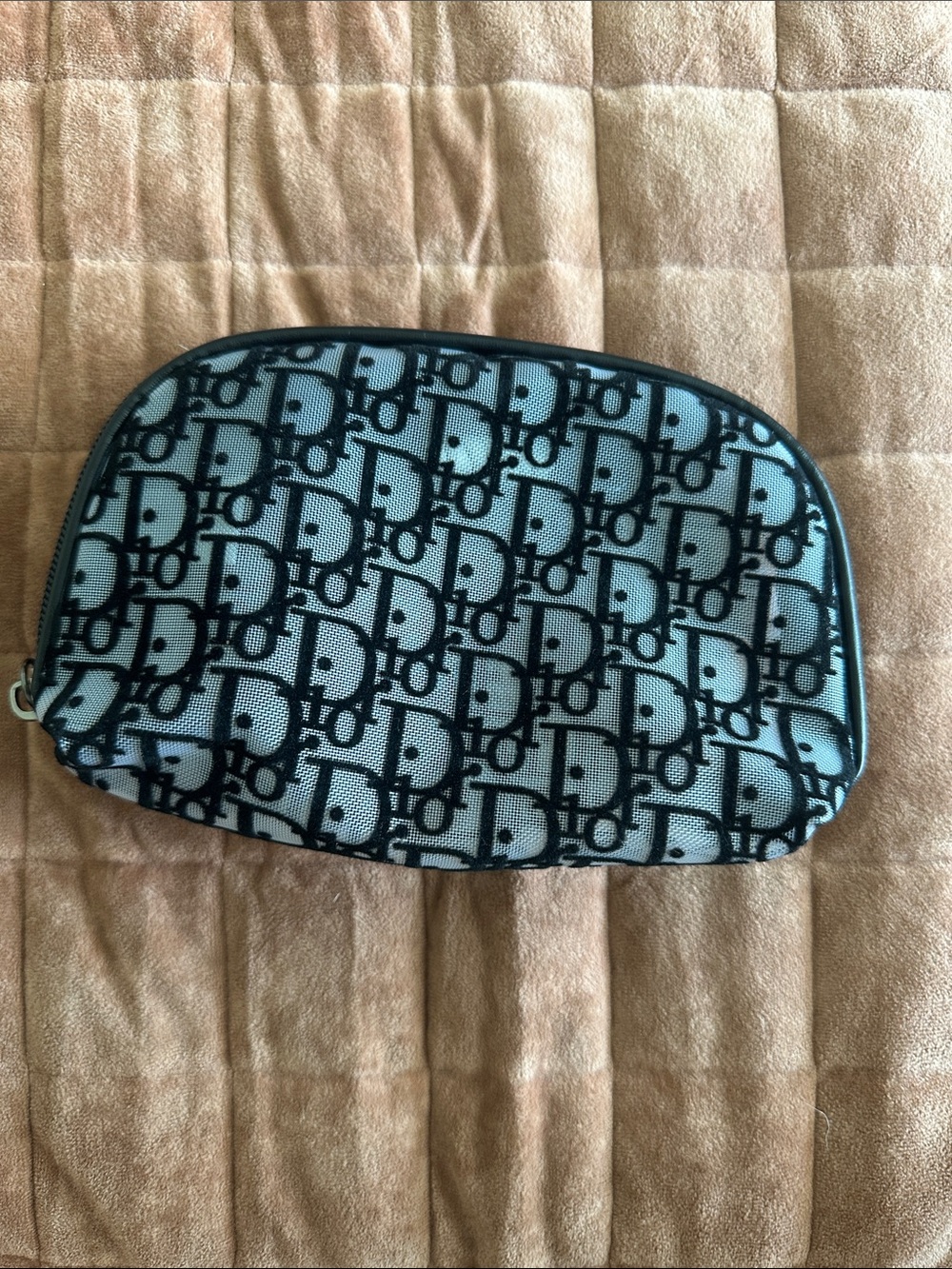 Black Patterned Cosmetic Pouch